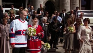 Clin d'oeil des mariés au Canadiens de Montréal